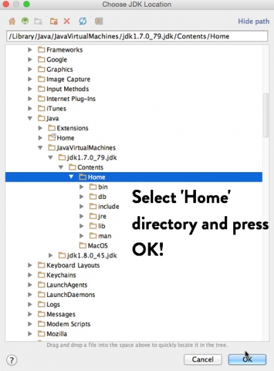 Select the correct Java JDK