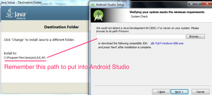 Java JDK path for Android Studio